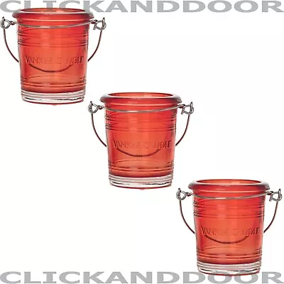 £7.99 • Buy New Yankee Candle Glass Bucket Ruby Tea Light Votive Holder Select 3 X OR 6 X