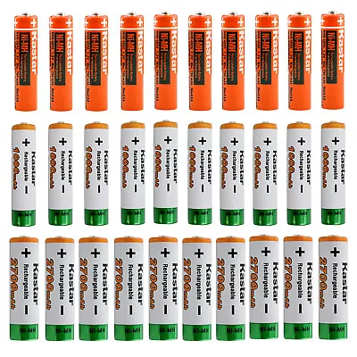 Kastar Lot AA AAA NI-MH 1.2V Rechargeable Batteries 2700mAh 1000mAh 700mAh • $8.59