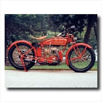 Old Red Vintage Indian Motorcycle Wall Picture Art Print • $10.90