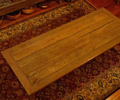 Large French Antique Farm Table/Desk/Library Table In Oak - 91  1/2   X  37  • $1350