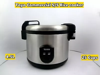 TOYO Commercial Stainless Steel Heavy Duty Electric Rice Cooker (4.5L/25cups) • $325