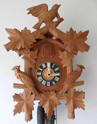 Breathtaking Antique German Black Forest Eduard Herr 3 Bird Ornate Cuckoo Clock! • $98.99