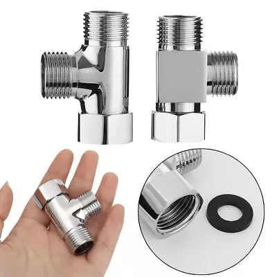 $14.81 • Buy 1/2  3-way Brass Chrome Diverter Valve Faucet Adapter Water Tap Connector