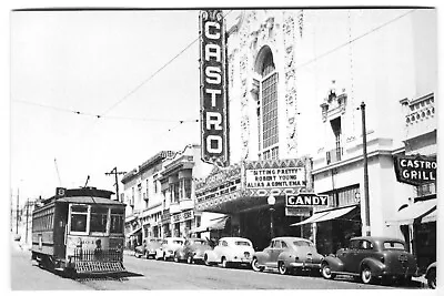 1947 San Francisco Market St. Railway Streetcar&castro Theater~new 1980 Postcard • $2.96