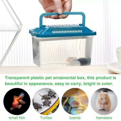 Plastic Cage Bowls Feeding Turtle Tank Hamster Box Pet Products Goldfish Tank • £4.63