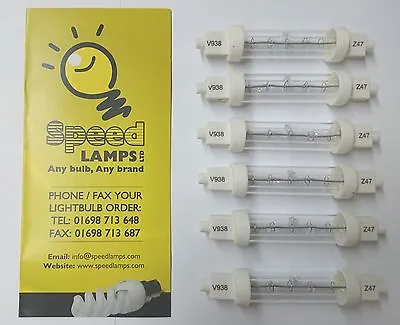 6 X JACKETED FOOD SAFE PUSH FIT GANTRY HEAT LAMPS BULBS LIGHTS R7 118 120mm 100w • £36