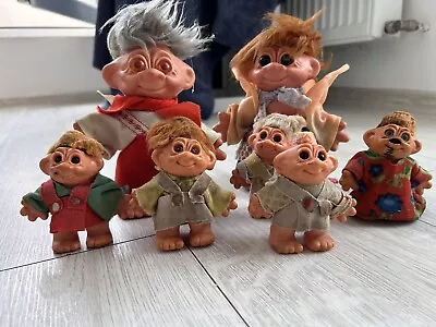 Vintage 1970’s DAM Troll Doll Family Rubber Toys Old • $159