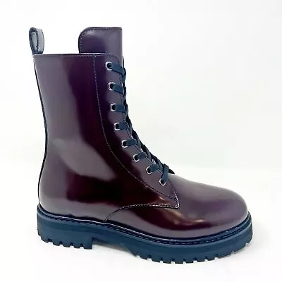 Thursday Boot Co Burgundy Black Combat Premium Womens Patent Leather Boots • $64.95