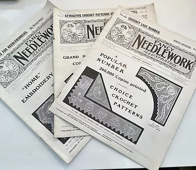 THREE EDITIONS FANCY NEEDLEWORK ILLUSTRATED NO 26 & 27 Published 1913 No 39 1916 • £21