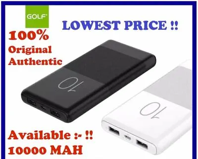 $17.99 • Buy Golf Power Bank Ultra Slim 10000mAh Full Capacity Power Bank Powerbank DUAL USB