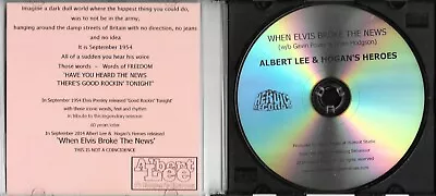 £4.50 • Buy Albert Lee & Hogan's Heroes When Elvis Broke The News Promo CD-R Single