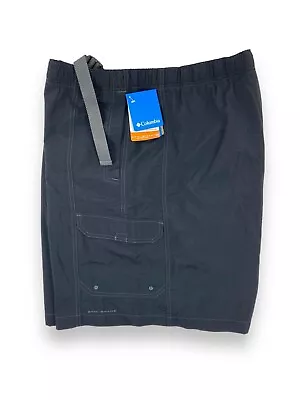NEW COLUMBIA 'Snake River Water Shorts' Mens Belted Swim Lined Nylon Black - 3XL • $20