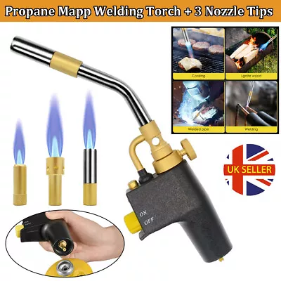 £30 • Buy Professional Propane Mapp Blow Torch Welding Soldering Gas Plumbing Kit + 3 TIPS