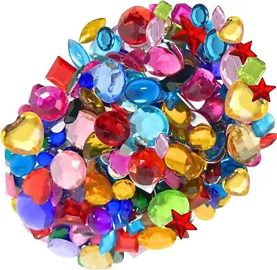 Mixed Acrylic Gemstones Gems Jewels Craft Embellishments Cards 100g 250g • £6.10