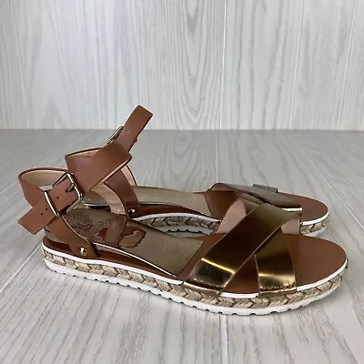 Vince Camuto Womens Sandals Metallic Gold Strap Size 7 M • $35.95