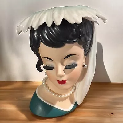 Vintage Trimont Japan Very Rare Lady Head Vase Planter.   Aka Elizabeth Taylor • $459