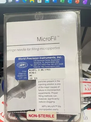 WPI World Precision Instruments MicroFil Micropipette Fill Needles MF34G 5Pack2A • $88.99
