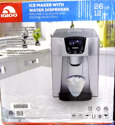 $59.99 • Buy IGLOO ICEE227-SILVER 26lbs Countertop Ice Maker With 2L Water Dispenser - Silver