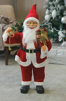 Standing Santa Figure Father Christmas Decoration Red Luxury Xmas Ornament 60cm • £24.99