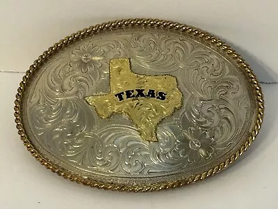 Montana Silversmiths Belt Buckle Adult Texas State Floral Gold Silver Tones • $45