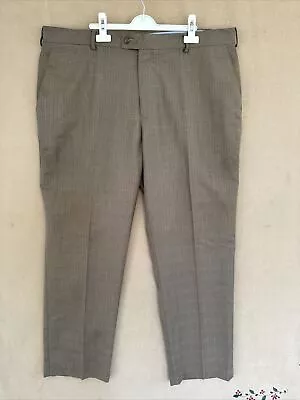 @ Louis Raphael Rosso Mens Slacks Pants 42x32 Brown Window Pane Plaid Blue Dress • $5