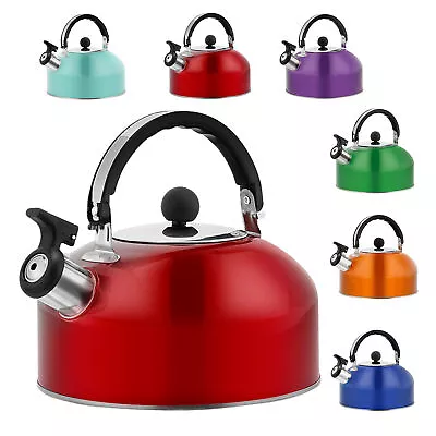 Whistling Kettle Teapot 1.8L Durable Stainless Steel Whistling Camping Pot • $47.74