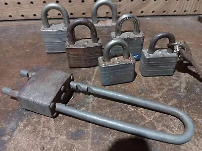 Vintage Lot Of Seven MASTER LOCK  GROUP Padlock***no Keys*** • $9.95