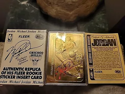 Fleer 1986 Michael Jordan's Rookie 23kt Gold Signature Auto #0387/1986 COA & BOX • $185