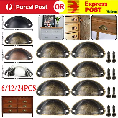 $11.23 • Buy 6-24X Cupboard Door Cabinet Cup Drawer Furniture Retro Antique Pull Shell Handle