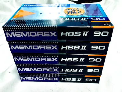 MEMOREX HBS II 90min High Bias Blank Audio Cassette Tapes NEW SEALED- Pack Of 5 • $18.95