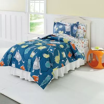 Jumping Beans Fun Monster Mania Bed FULL Size Comforter Sheet 7 Pc SET • $54.77