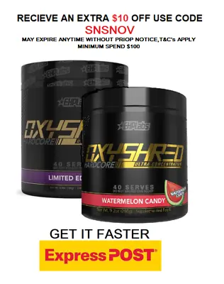 EHP Labs Oxyshred Hardcore Thermo Fat Burner 40 Serve Stronger Edition Twin Pack • $119.98