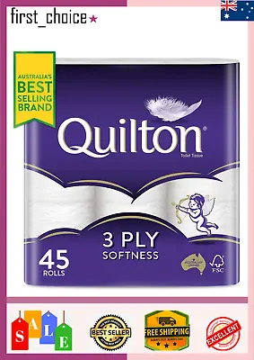 $28.75 • Buy Toilet Paper 45 Rolls Deluxe Quilton 3 Ply Large Roll Tissue Bulk