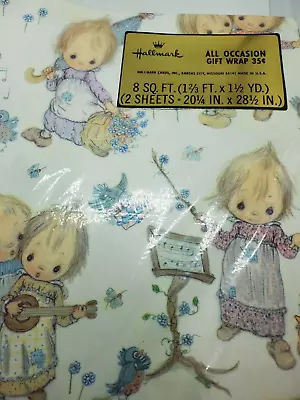 Hallmark Vintage Betsey Clark Wrapping Paper.. Mint In Package.. MUSIC • $9