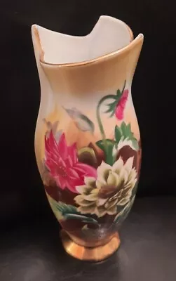 Vintage Porcelain Ucagco Japan Flower Vase With Gold Feet Country Chic 8.5   • $13.95