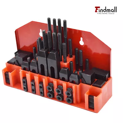 Findmall 58 Piece 7/16  T-Slot Clamping Kit Bridgeport Mill Set Up Set 3/8-16 • $58.09