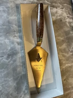 Vtg 1980 Masonic 7.5  Gold Trowel Freemason Master Award Letter Opener Palmdale • $19.99