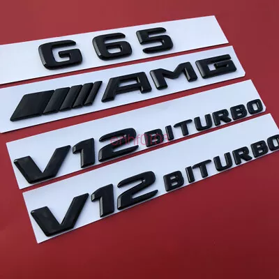 Gloss Black G65 AMG V12 BITURBO Trunk Emblem Badge Sticker For Mercedes Benz G65 • $34.95