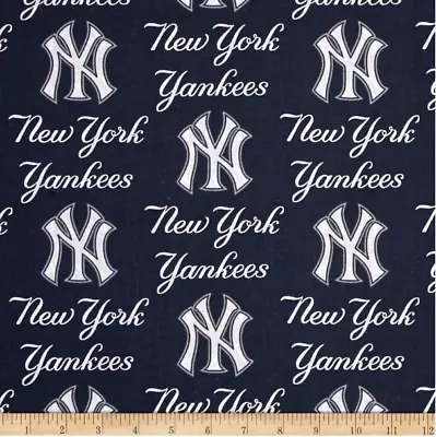 MLB New York Yankees 6646-B Cotton Fabric By The Yard • $19.95