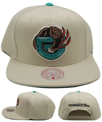 Vancouver Grizzlies New Mitchell & Ness Cream Beige Teal Era Snapback Hat Cap • $26.69