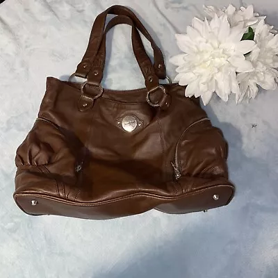 Junior Drake Brown Leather Hobo Bag • $18.20