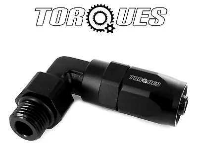 AN-6 (6AN JIC-6) To ORB-6 (9/16 ) 90 Degree Forged Fast Flow Hose Fitting BLACK • £11.49