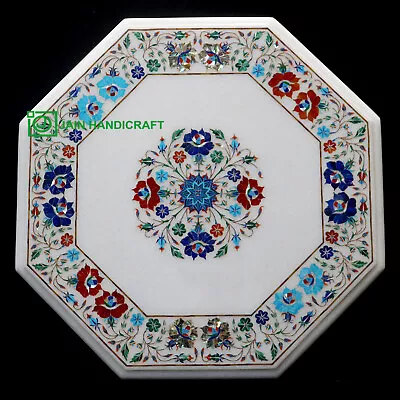 24'' White Marble Table Top Center Coffee Dining Inlay Pietra Dura Mosaic P12 • $790