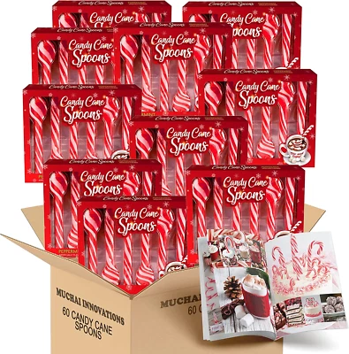 $18.48 • Buy Candy Cane Peppermint Spoons | Edible Spoons For Stirring Beverages Hot Chocolat