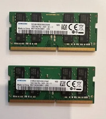 Samsung 32GB Kit (2x16GB) 2RX8 PC4-2400T DDR4 1.2v CL17 SODIMM LAPTOP MEMORY • $57