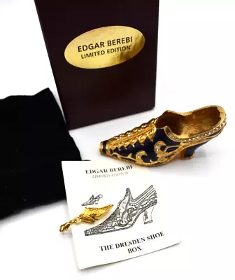 Edgar Berebi First Folio 700 Limited Edition Blue Gold Dresden Shoe Trinket Box • $85