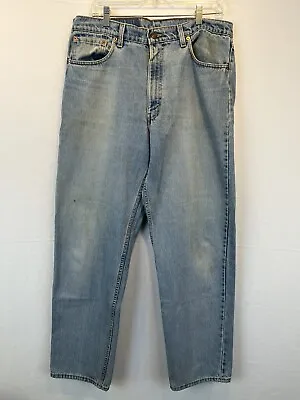 Vintage Levi Strauss 555 Blue 36x32 Straight Leg Denim Jeans Red Tag Made In USA • $13.98