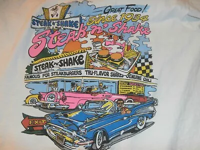 Vintage T Shirt Steak N Shake Steakburger Size L 1957 Chevy • $24.99