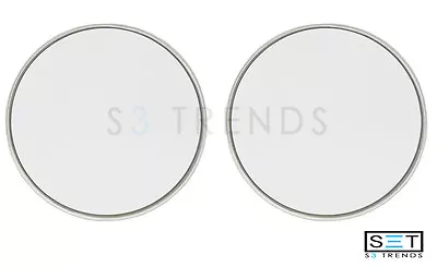 2 Pc Round 3 3/4  3.75  Stick On Blind Spot Convex Wide Angle Mirror Car Silver • $10.99