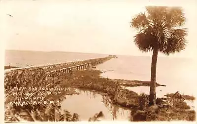 Melbourne Florida Pier & India RiverMidway Tourist Colony Real Photo PC U6260 • $24.75